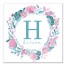 Floral Watercolor Monogram Wreath 16x16 Personalized Canvas Wall Art