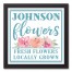 Family Flower Market 12x12 Personalized Black Framed Canvas