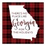 There's No Place Like Georgia For the Holidays 16x16 Canvas Wall Art