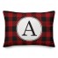 Red & Black Buffalo Check Plaid Monogram 14x20 Personalized Spun Poly Pillow