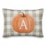 Harvest Pumpkin Buffalo Check Plaid Monogram 14x20 Personalized Spun Poly Pillow