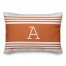 Orange Farmhouse Stripes 18x18 Personalized Spun Poly Pillow