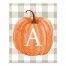 Harvest Pumpkin Buffalo Check Plaid Monogram 8x10 Personalized Tabletop Canvas