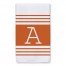 Orange Farmhouse Stripes Monogram 16x25 Personalized Towel