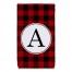 Red & Black Buffalo Check Plaid Monogram 16x25 Personalized Towel