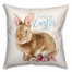 Watercolor Floral Bunny 18x18 Spun Poly Pillow