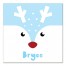 Blue Reindeer Face 16x16 Personalized Canvas Wall Art