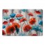 Red and Blue Abstract Flowers 27x18 Floor Mat