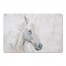 White Abstract Horse 27x18 Floor Mat