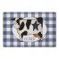 Blue Buffalo Check Primitive Cow 27x18 Floor Mat