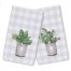 Gingham Potted Herbs  Textiles Collection