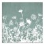 White Stamped Wildflowers 30x30 Canvas Wall Art