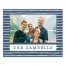 Blue Abstract Stripes Family Name 16x20 Personalized Canvas Wall Art