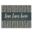 Love Lives Here Herringbone Pattern 14x10.5 Pallet Wood Art