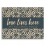 Love Lives Here Tribal Pattern 14x10.5 Pallet Wood Art