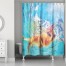 Swimming Painted Pup 71x74 Shower Curtain