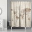 Distressed World Map 71x74 Shower Curtain