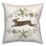 Floral French Running Hare Pillow