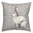 Gray Happy Easter Bunny Pillow