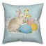 Happy Easter Traditional Blue Pillow