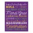Mardi Gras Words 11x14 Tabletop Canvas