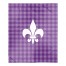 Fleur De Lis Purple Buffalo Check 50x60 Sherpa Fleece Blanket