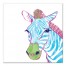 Colorful Juvie Zebra 16x16 Canvas Wall Art