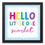 Hello Little One 12x12 Personalized Black Framed Canvas