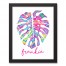 Patterned Palm Leaf 11x14 Personalized Black Framed Canvas