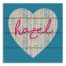 Blue Knit Heart Name 14x14 Personalized Pallet Wood Art