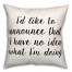 I'd Like To Announce 18x18 Spun Poly Pillow