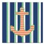 Striped Anchor Wall Art