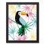Colorful Toucan in Palms 11x14 Black Framed Canvas