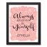 Believe in Yourself Pink Terrazzo 11x14 Personalized Black Framed Canvas
