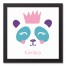 Colorful Princess Panda 12x12 Personalized Black Framed Canvas
