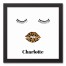 Sleepy Leopard Lips 12x12 Personalized Black Framed Canvas