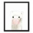 Watercolor Bubblegum Llama 16x20 Black Framed Canvas