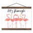 Flamingle Pals 12x8 Teak Hanging Canvas