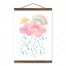Watercolor Rain Sky 12x16 Personalized Teak Hanging Canvas