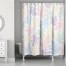 Polka Dot Monstera Pattern 71x74 Shower Curtain