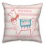 Pink Llama Watercolor 18x18 Personalized Spun Poly Pillow