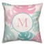 Pink Teal Jungle Pattern Monogram 18x18 Personalized Spun Poly Pillow