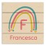 Simple Rainbow Monogram 14x14 Personalized Pallet Wood Art