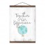 Together We Can Make a Difference 12x16 Teak Hanging Canvas