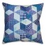 Blue and Red Patchwork 18x18 Spun Poly Pillow