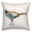 Colorful Patterned Bird with White 20x20 Indoor / Outdoor Pillow