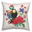Tropical Bird with Colorful Flowers 20x20 Indoor / Outdoor Pillow