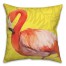 Watercolor Flamingo on Yellow Pattern 20x20 Indoor / Outdoor Pillow