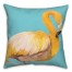 Yellow Watercolor Flamingo on Blue 20x20 Indoor / Outdoor Pillow