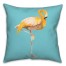 Yellow Watercolor Standing Flamingo on Blue 20x20 Indoor / Outdoor Pillow